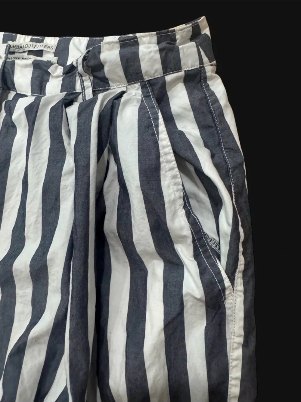 Urban Outfitters Striped High Waisted Pleated Balloon Trouser 6 - Picture 4 of 8